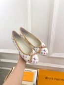 Louis Vuitton Ballet Flats White Women Luxury Leather Designer Shoes