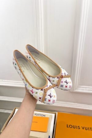 Louis Vuitton Ballet Flats White Women Luxury Leather Designer Shoes