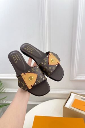 Louis Vuitton Frame Flat Mules Luxury Leather Sandals for Women