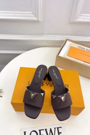 Louis Vuitton Mare Mule Grey Block Heel