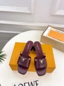 Louis Vuitton Mare Mule Burgundy Block Heel