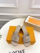 Louis Vuitton Mare Mule Grey Block Heel