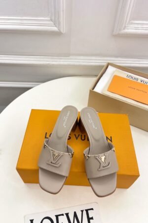 Louis Vuitton Mare Mule Grey Block Heel