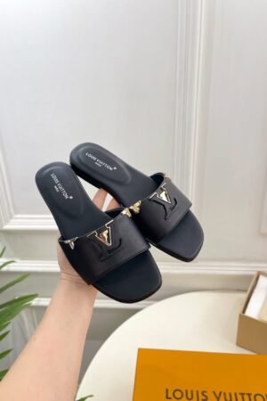 Louis Vuitton Mare Black Flat Mules