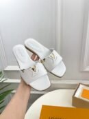 Louis Vuitton Mare White Flat Mules