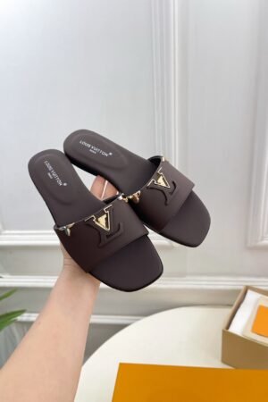 Louis Vuitton Mare Dark Brown Flat Mules