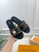 Louis Vuitton Lock It Flat Dark Brown Sandals