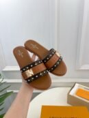 Louis Vuitton Lock It Flat Brown Sandals